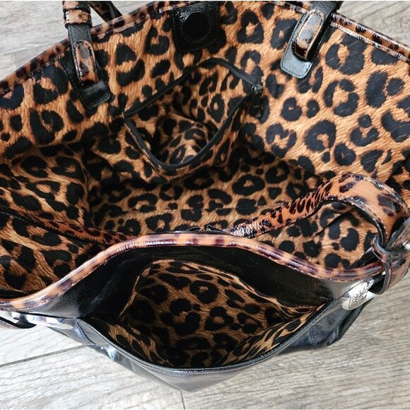 Brighton Patent Leather Leopard Print Tote Bag - Picture 15 of 16